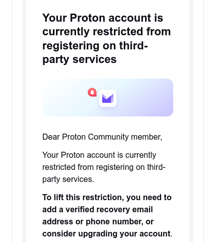 Purring_Lynx's tweet image. these fuckers disabled my proton mail account as soon as i got a verification from hotmail

PROTON READS YOUR EMAILS
PROTON READS YOUR EMAILS
PROTON READS YOUR EMAILS
PROTON READS YOUR EMAILS