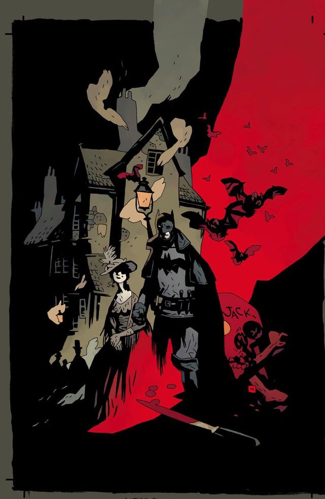 Mike Mignola's cover for Absolute Batman: Gotham by Gaslight. Colours by Dave Stewart 
