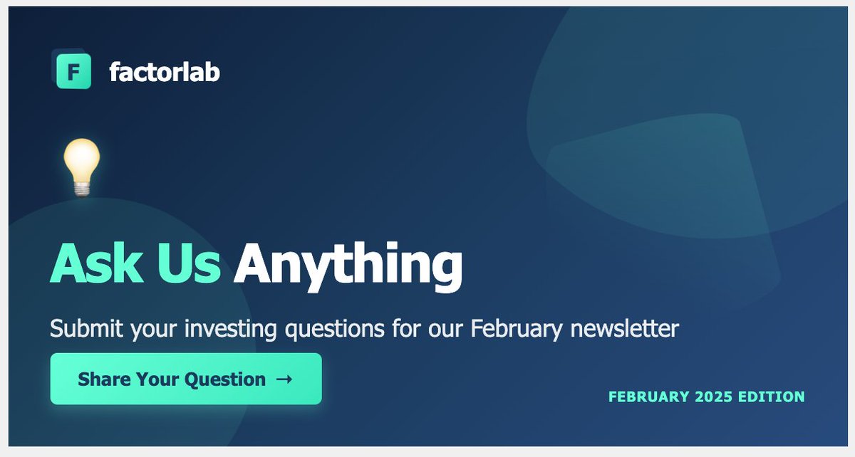 💡 I'm answering YOUR investing questions in February's newsletter.

Factor investing? Portfolio optimization? Mutual funds? Market trends?

Drop your question in the form below 👇

What would you like me to explain?