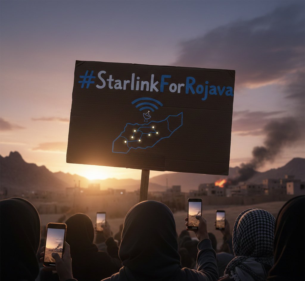 Bağlantı kesilirse, gerçekler susar. #StarlinkForRojava