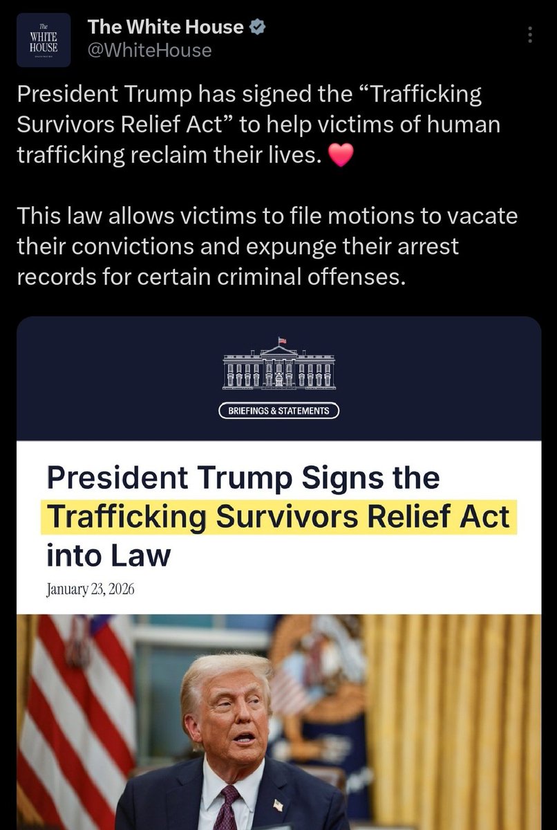 battleofever's tweet image. 🚨 Trafficking Survivors Relief Act!
(Posted on the same date as the Storm drop, for those noticing 👀)

One of the important things any President has done, along with EO 13818‼️

...more #childtrafficking busts in Trump's terms than any. I believe those in Epstein Files will be