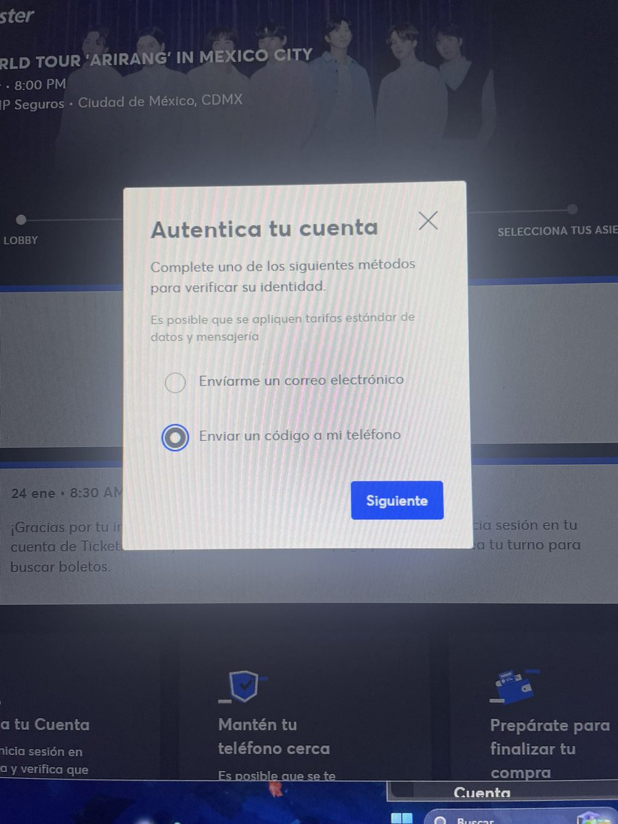 fkingcrying's tweet photo. Que raro que justo hoy @Ticketmaster_Me haya decidido autenticar cuentas de ARMYS esperando entrar a sala de espera y los códigos sirvan exactamente a las 9:00 ANTES NO y cuando dejas entrar a la fila nos das los peores lugares
@Profeco 
#ARIRANGTour  #BTS_WORLDTOUR_MEXICOCITY https://t.co/DicgKAzQIO