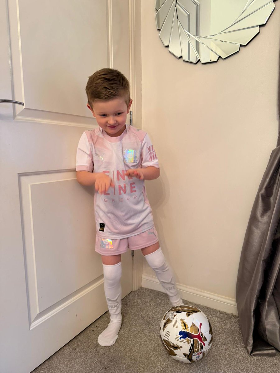 James ready for football training this morning with his new kit and his idol on the back! <a href="/Argyle/">Plymouth Argyle FC</a> <a href="/LorentTolaj/">Lorent Tolaj</a>  #pafc