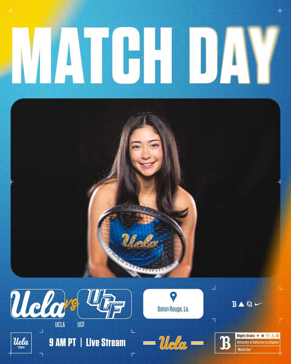 uclawtennis's tweet photo. Rise and shine for a top-25 #ITAKickoff matchup.

🆚 No. 24 UCF
📍 Baton Rouge, La. (LSU Tennis Complex)
⏰ 9 a.m. PT
🖥️ https://t.co/KYp8ug4nKp
📊 https://t.co/hZzXsbXku9

#GoBruins https://t.co/3BJPLM4wUr