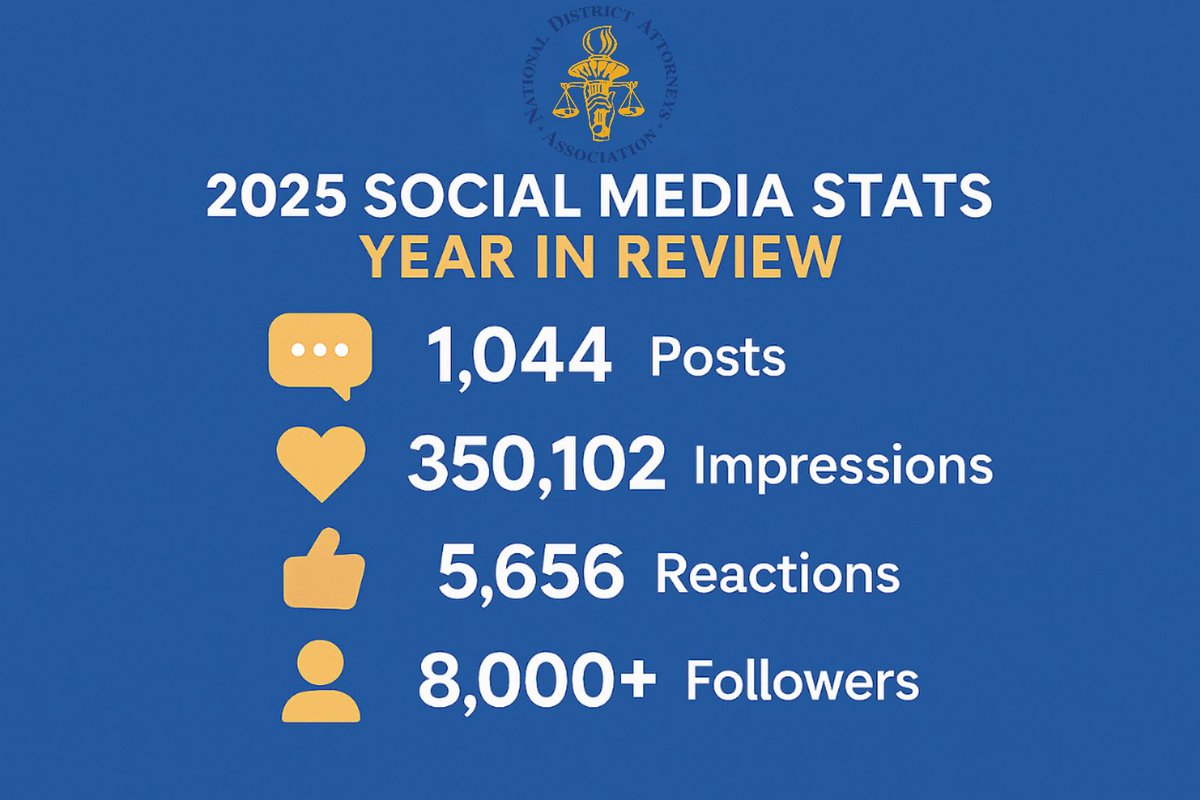 It was a busy 2025 for us. We reached so many folks through our social media channels to spread the good word about public service and the prosecution profession. 

Not following us? Come along on our journey. Engage. Inspire. Lead. Serve. #BeTheFutureOfJustice