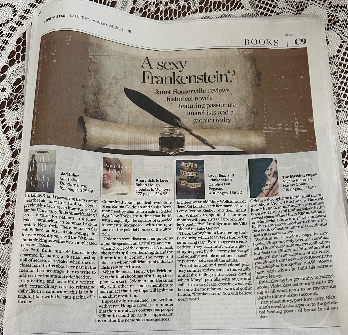 janetsomerville's tweet photo. My #HistoricalFiction roundup for @TorontoStar includes novels by Giles Blunt, Robert Hough, @CarolineleaLea &amp; @alysonrichman. 

Find your next fabulous read among them. @dundurnpress @DMPublishers @PegasusBooksUSA @HarperCollinsCa https://t.co/p1IXgHsu2E