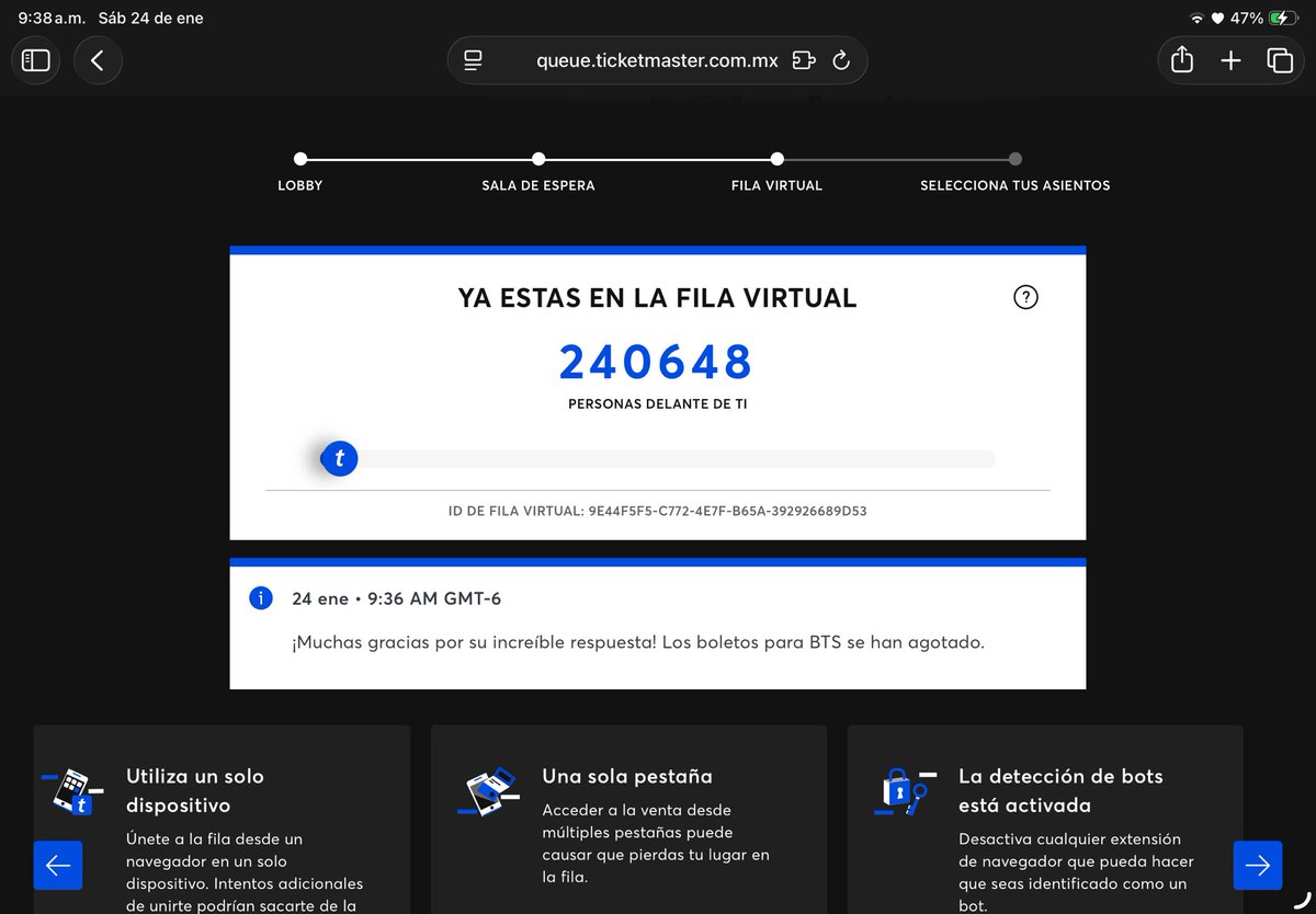 Hobbseok_'s tweet image. Ya se agotaron. 

Bueno ya solo queda mentarle la madre a los revendedores y a sus familias, a Ticketmaster, a Ocesa, al puto gobierno de mierda y a las pendejas que se formaron aún sabiendo que no iban a comprar, también a los  que transmiten el mapa y se quedan adentro solo…