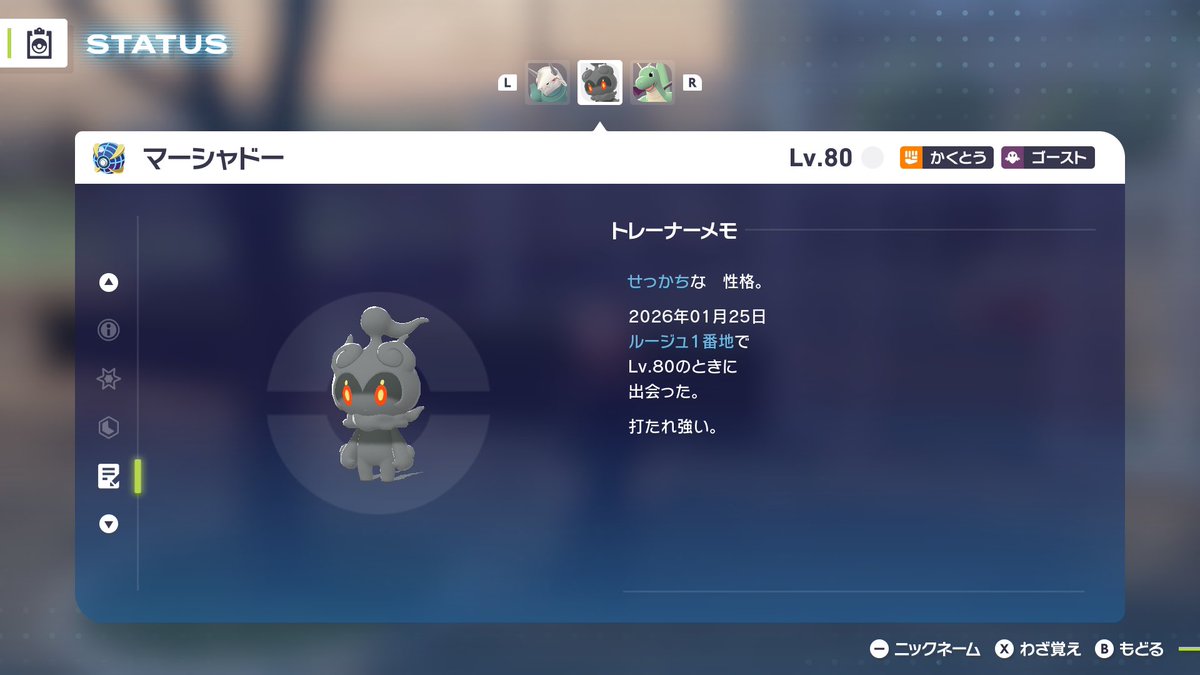 マーシャドーやっとウルボに入ってくれた……何百球投げたことか😮‍💨