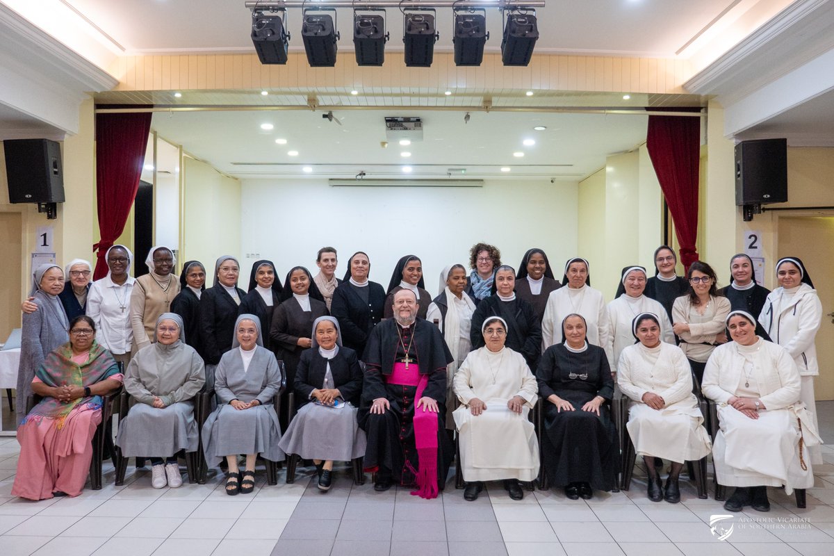 The consecrated women of AVOSA gathered at St. Mary's Church, Dubai, with Bishop Paolo Martinelli for their annual meeting—a moment of prayer, reflection, and shared commitment to consecrated life.
bit.ly/3LX4FUi

<a href="/frPaoloMartine1/">+ fr. Paolo Martinelli</a> 
#AVOSA #ConsecratedLife #ReligiousLife