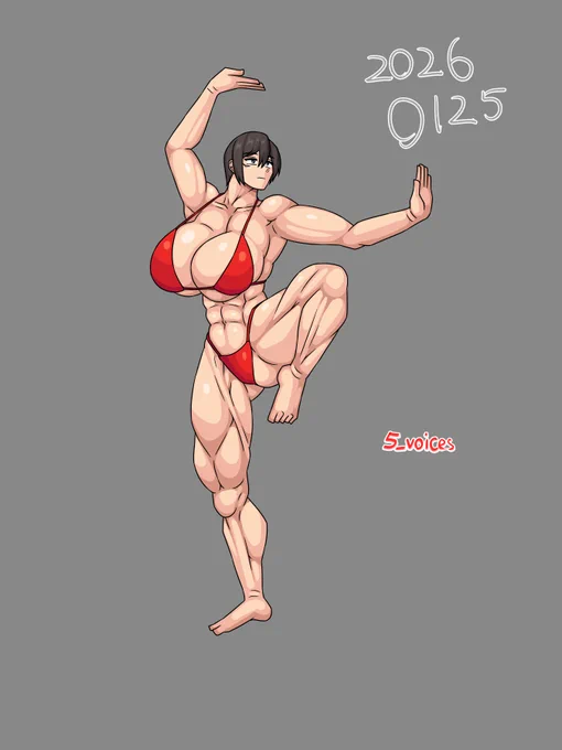 ポーマニ模写。ビキニの練習に気を取られて前回より乳が小さくなっちまった。
