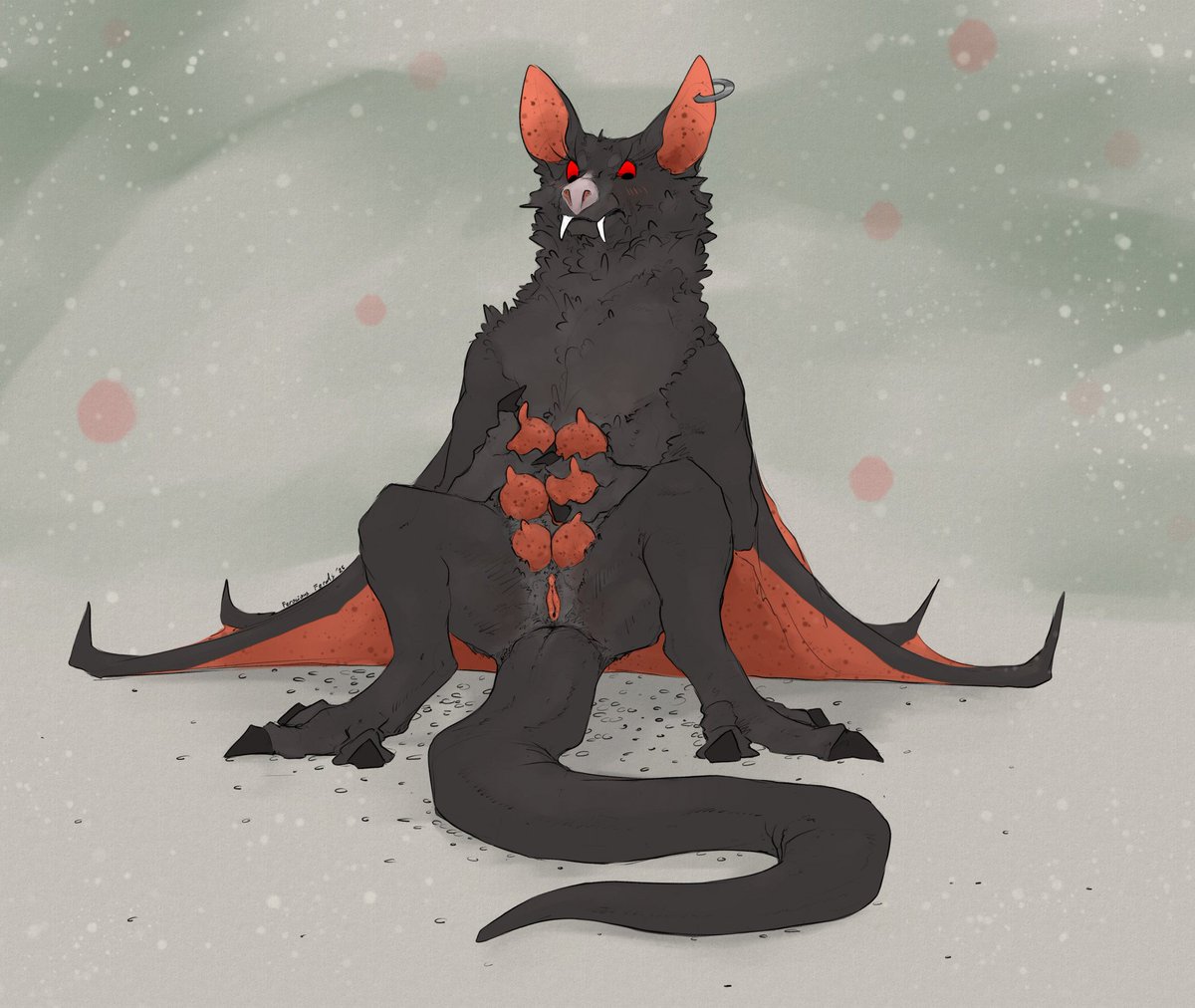 IDK where teats go on a bat. But I wanted 6 of them.
A secret santa gift.
#bat #tits #teats #crotchboobs #feral #feralnsfw