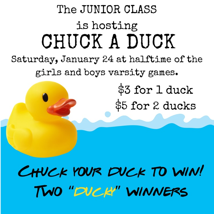 FCPSPanthers's tweet photo. The Junior class is hosting Chuck-a-Duck tonight during halftime of the girls and boys basketball games. https://t.co/z8tPnOaNPK