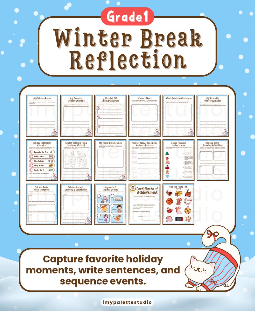 imypalettex's tweet photo. 📘Help Grade 1 students write, sequence, and describe winter events creatively using engaging reflective worksheets!✏️

GET IT NOW ON TPT
🔗 https://t.co/uTqBtgrUDt

#TPT #imypalettestudio #ParentingMindset #ParentTips #WorksheetsForKids #WinterWorkbook #FirstGradeLearning https://t.co/HdTA5nURWq