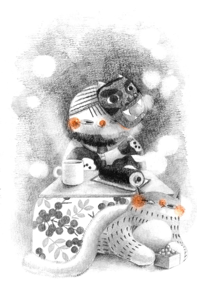 大寒
1/20-2/3
一年でいちばん寒さが厳しくなる頃です。
ちょうど各地で寒波がすごいですね。こちらも道路が凍らないかドキドキしてます。
2/3は節分で、節が分かれる＝冬と春を分ける日です。
あたたかくお過ごしください

#大寒 #二十四節気 #イラスト #鉛筆 #節分