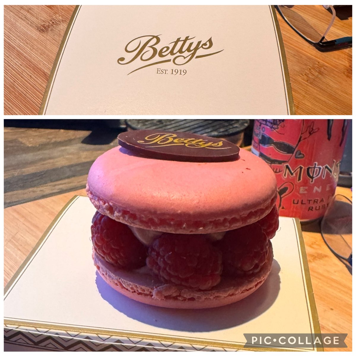 SamSims78's tweet image. Couldn’t have the Betty’s fondant fancies like @Syndicate highly recommends. But did get a Gluten Free Macaroon.