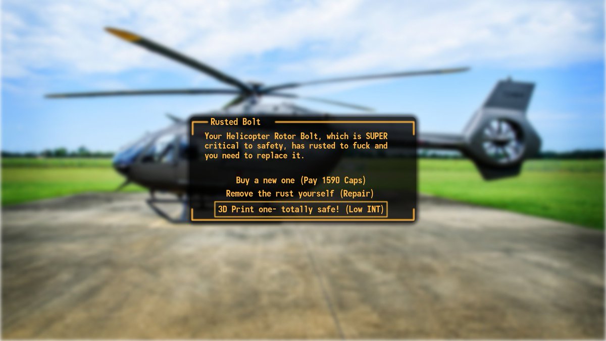 Wasteland_Memes's tweet image. Low INT builds never pay off