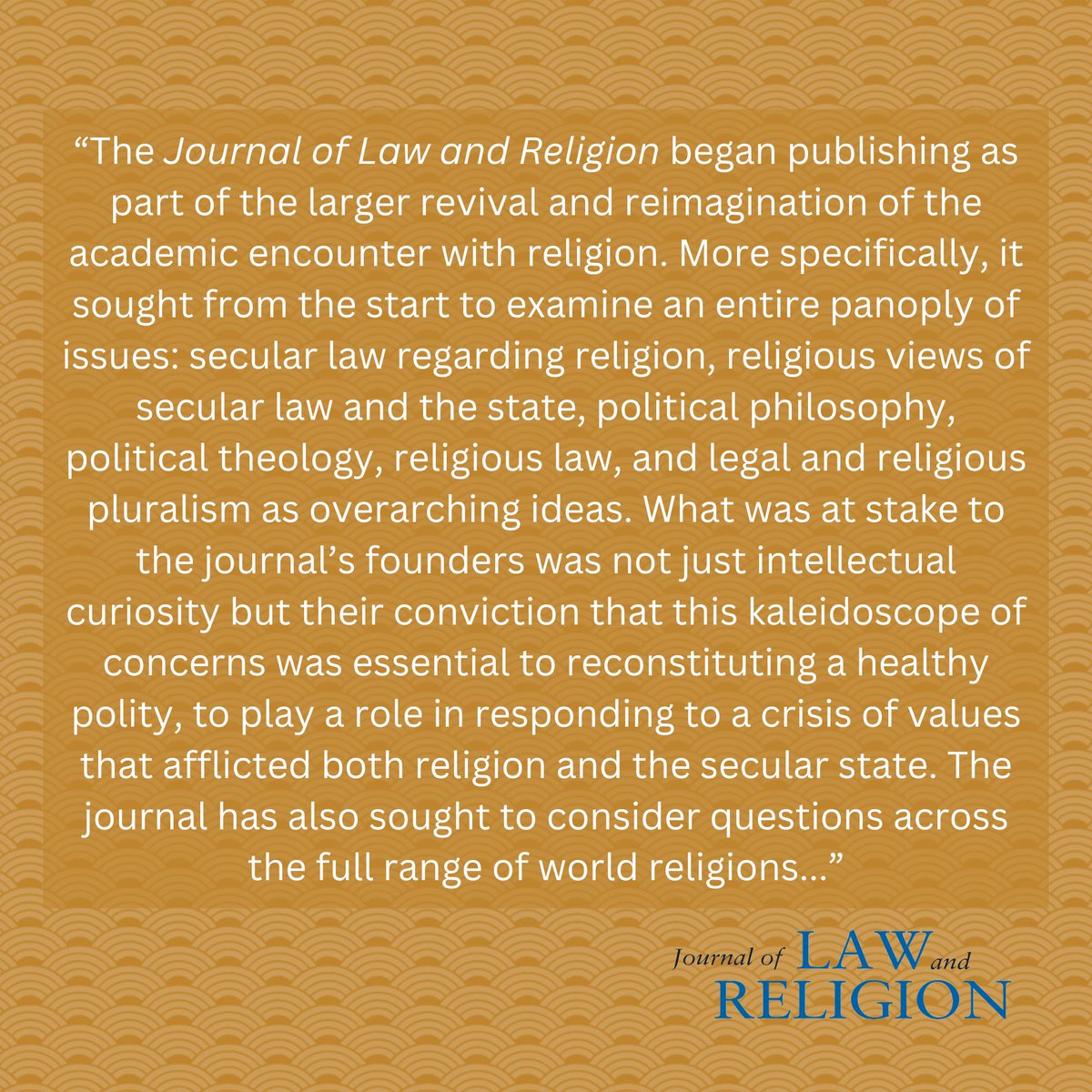 Journal of Law and Religion tweet media