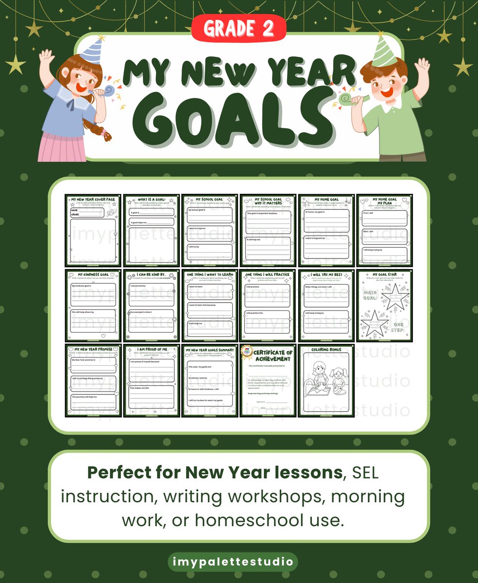 imypalettex's tweet photo. 🧩Encourage thoughtful planning with structured goal worksheets for Grade 2📘

GET FOR YOUR CLASS ON TPT
🔗 https://t.co/03E2UD09rH

#TPT #imypalettestudio #ThoughtfulPlanning #Grade2Learning #SELResources #TeacherSupport #NewYearPack https://t.co/PbGwekLNWB