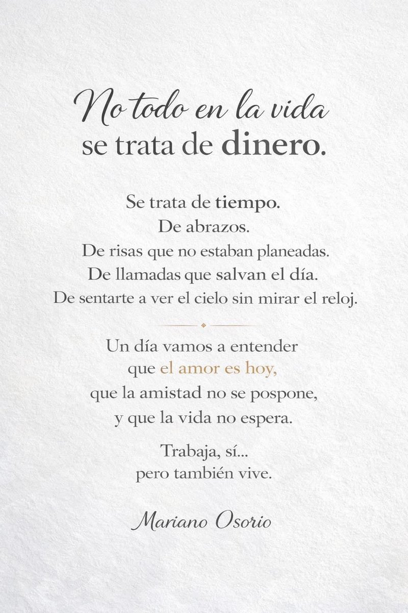 No todo en la vida se trata de dinero

#PiensaPositivo