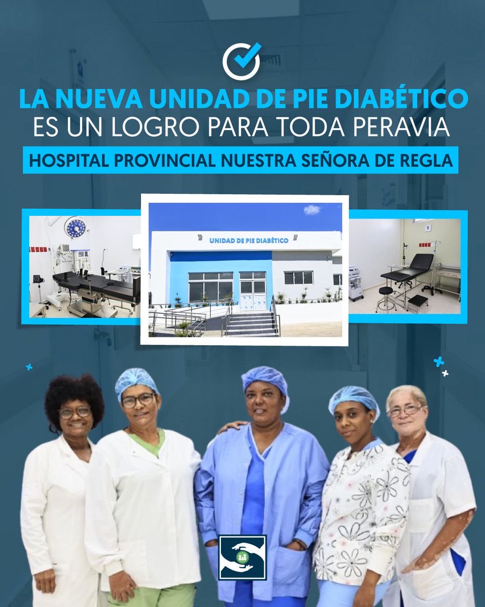 SNSRDO's tweet photo. 🙌 Ahora en Baní los usuarios con una condición de diabetes podrán recibir tratamiento cerca de su comunidad.

La conformación de una red nacional de Unidades de Pie Diabético es una iniciativa impulsada por el gobierno de @LuisAbinader para alivio y bienestar a las familias. https://t.co/nc0bQdVXTo