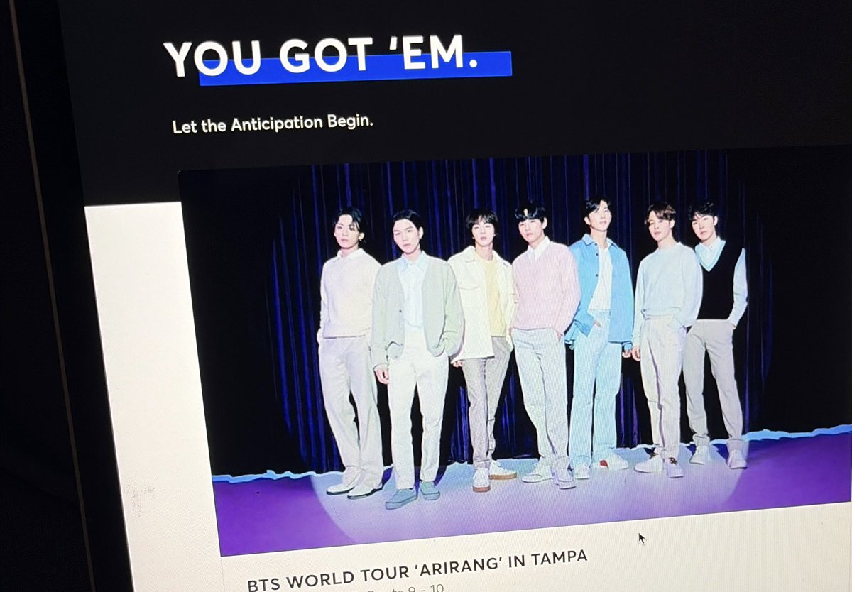 Roleeen's tweet photo. Failed to secure tickets in all of the presale. Went into the Tampa general sale just to try and now this 🥹 See you, babies 🥳 https://t.co/L6M9ROVioo