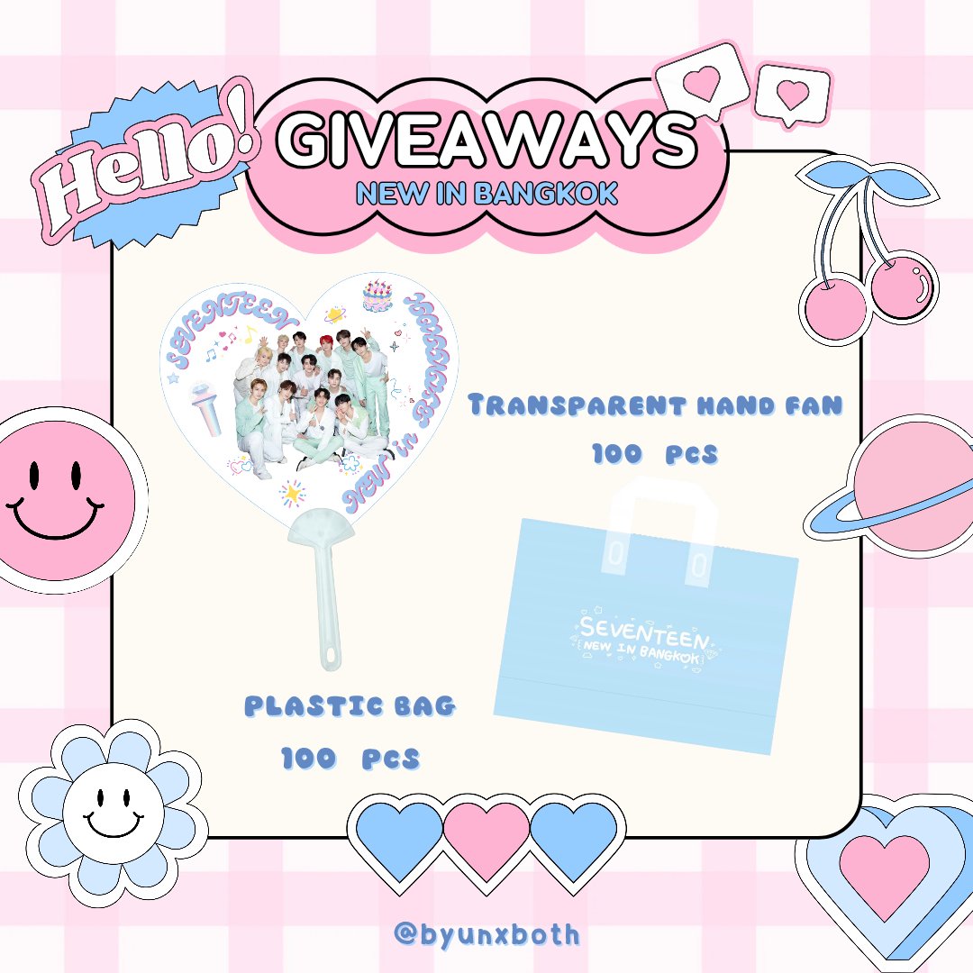 byunxboth's tweet photo. 💝 𝗚𝗜𝗩𝗘𝗔𝗪𝗔𝗬𝗦 for Carat 💝

Transparent hand fan 100 pcs
Plastic bag 100 pcs
1 set/person

📍National Stadium 
(สนามศุภชลาศัย)
🗓️ 14/3/2026
🕛 12.00 เป็นต้นไป
 
ใครอยากแลกทักมาได้เลยนะคับบ ✨

#NEW_BANGKOK 
#SEVENTEEN_NEW_IN_BANGKOK
#กะรัตพระเวสสันดร https://t.co/FnRjubr4Co