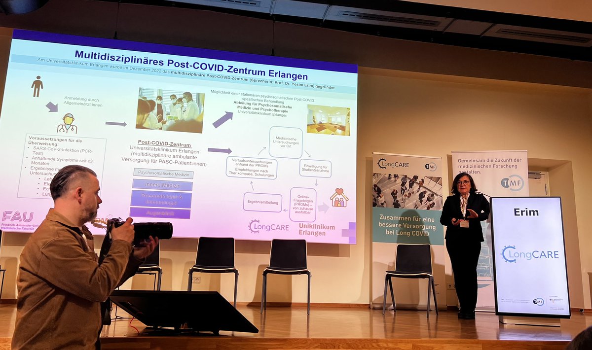 GrandeBettina's tweet image. Y. Erim stellte Verlaufsdaten aus dem #PostCOVID-Zentrum Erlangen vor (PHQ-9,GAD-7, FSS, DSQ-PEM). Gezeigt wurden Symptomveränderungen
(3 Monate). Das sind unkontrollierte Verlaufsdaten, keine Wirksamkeitsnachweise. Zudem sind PHQ/GAD bei #PAIS #MECFS nicht trennscharf validiert.