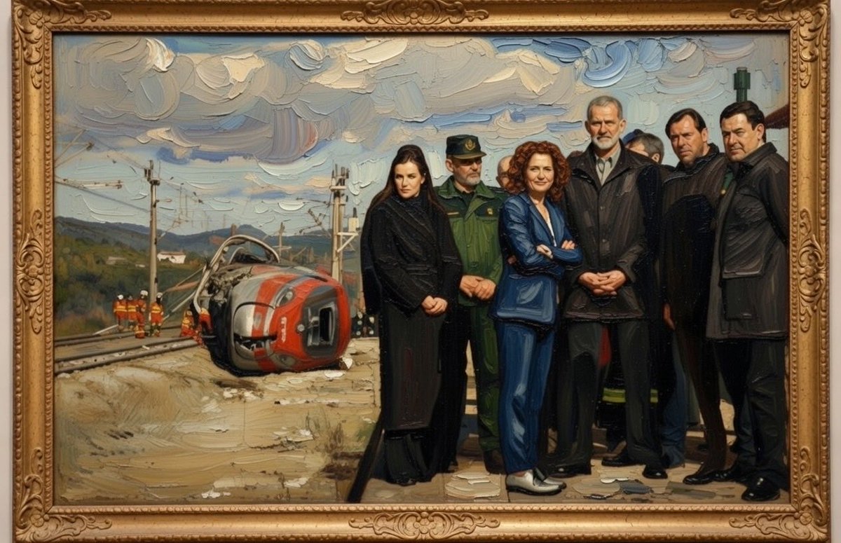 davanthrax's tweet image. Así vamos… La españa de 2026… Óleo sobre lienzo.