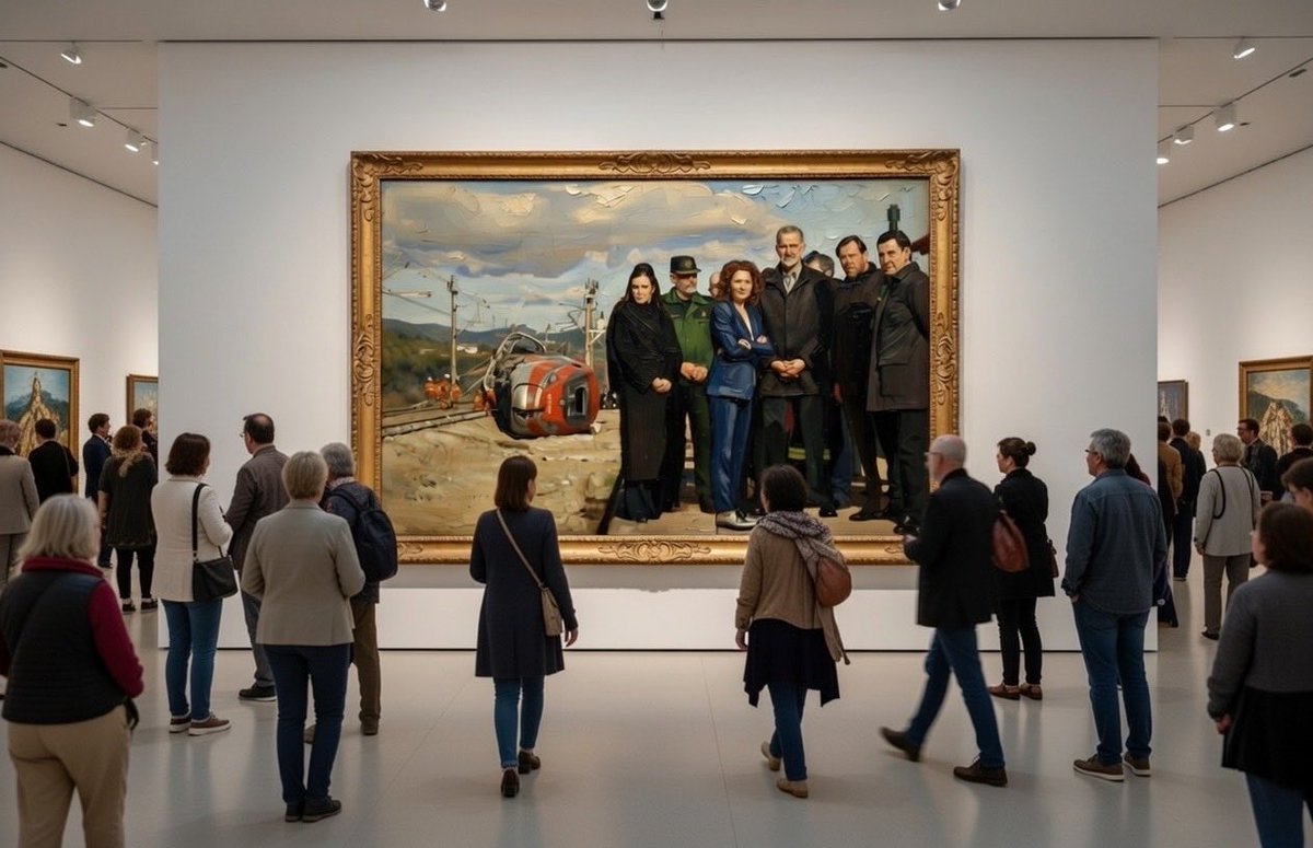 davanthrax's tweet image. Así vamos… La españa de 2026… Óleo sobre lienzo.