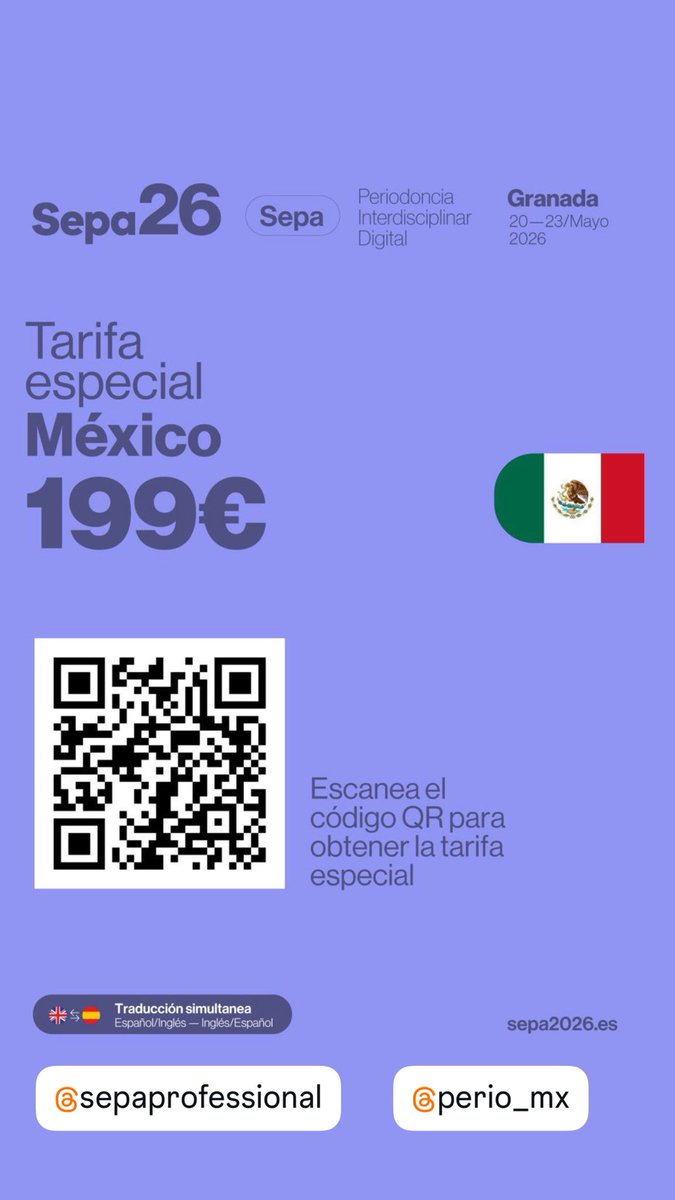 Es impresionante lo que ofrece #Sepa como evento científico costando la mitad de lo que cuesta nuestro evento de periodoncia en México. Todos invitados