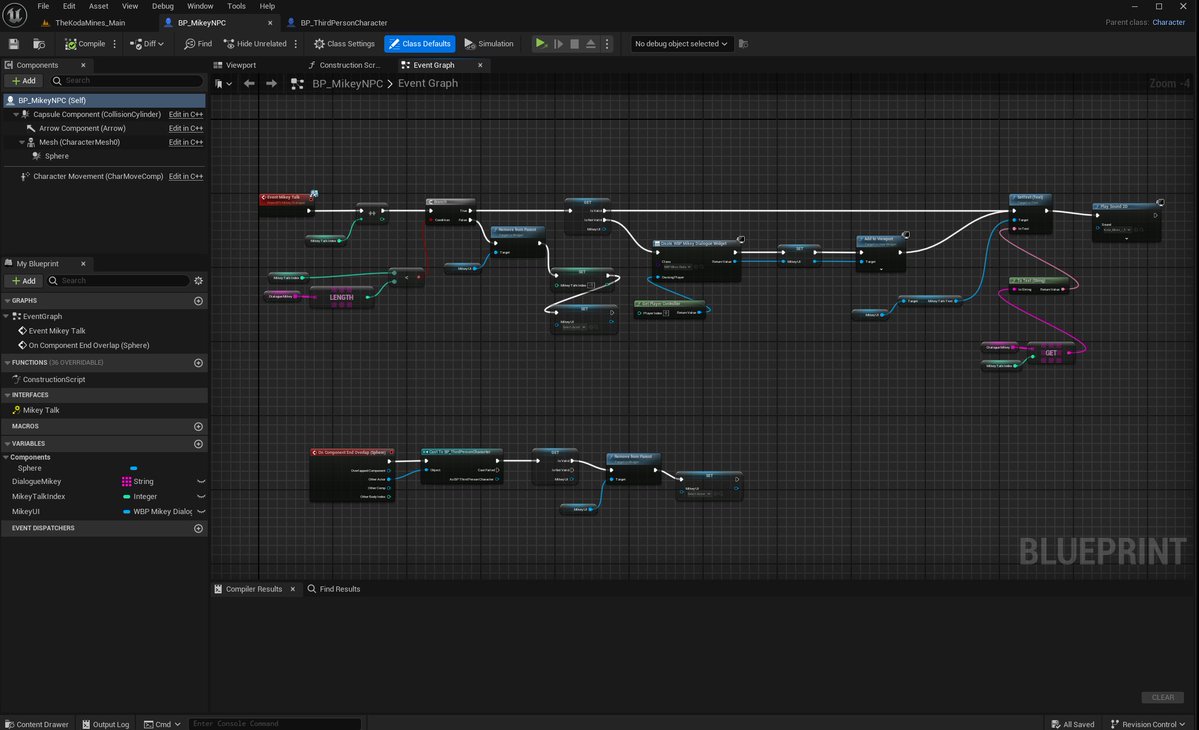 Mikey_Thereum's tweet image. Morning, guys! ☕️

Smashing bugs all weekend from tester feedback!

Noticed the dialogue UI would be left orphaned on the screen if the player walked out of the dialogue collision. Now...the UI vanishes as player exits🫡✅ 

Simple one...but fun to learn!

Blueprint attached🔎😱