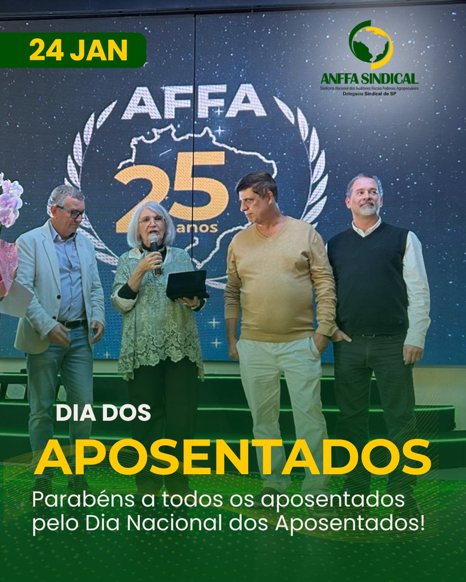 DAnffasindical's tweet photo. Parabéns a todos os aposentados pelo Dia Nacional dos Aposentados!

Respeito e gratidão a todos aqueles que enfrentaram batalhas em suas profissões e ocupações por anos. 

#DSSP #ANFFASP #DIADOSAPOSENTADOS https://t.co/8GegLuUcU7
