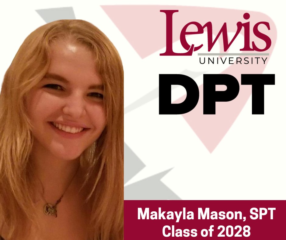 LewisDPTFlyers's tweet image. Welcome Makayla Mason, SPT (Class of 2028) to Lewis DPT! B.S. Biology &amp;amp; MPH, and living with CRPS, fuel her empathy and love of rehab. A gardening &amp;amp; hiking fan, she’s ready to help patients move better with evidence-based care. #LewisDPT #FuturePT #WelcomeToLewis