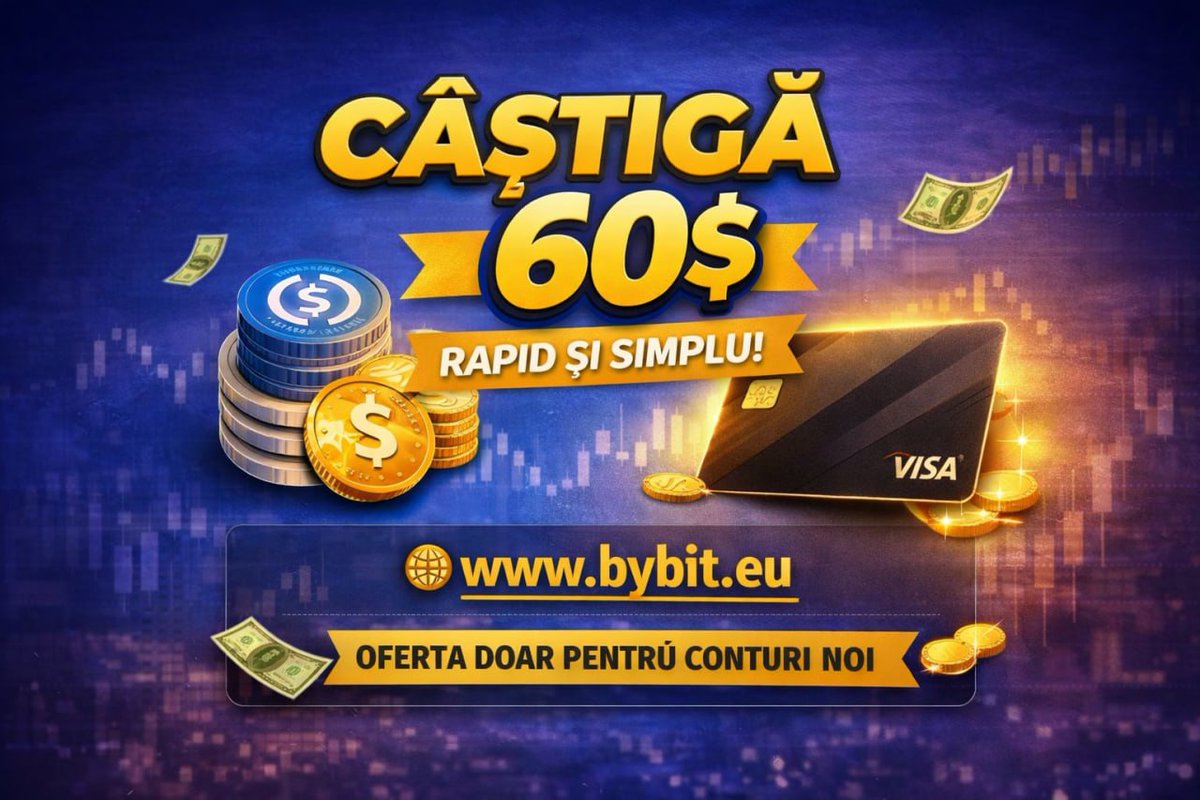 💸 60$ bonus 

👉 Creezi cont Bybit EU cu link-ul de mai jos:
partner.bybit.eu/b/aff_38549_13…
👉 Depui 100$
• depunerea se poate face fiat sau crypto,
• fondurile pot veni dintr-un alt exchange sau portofel, nu din Bybit,
• cei 100$ trebuie menținuți minim 7 pentru a primi bonusul.