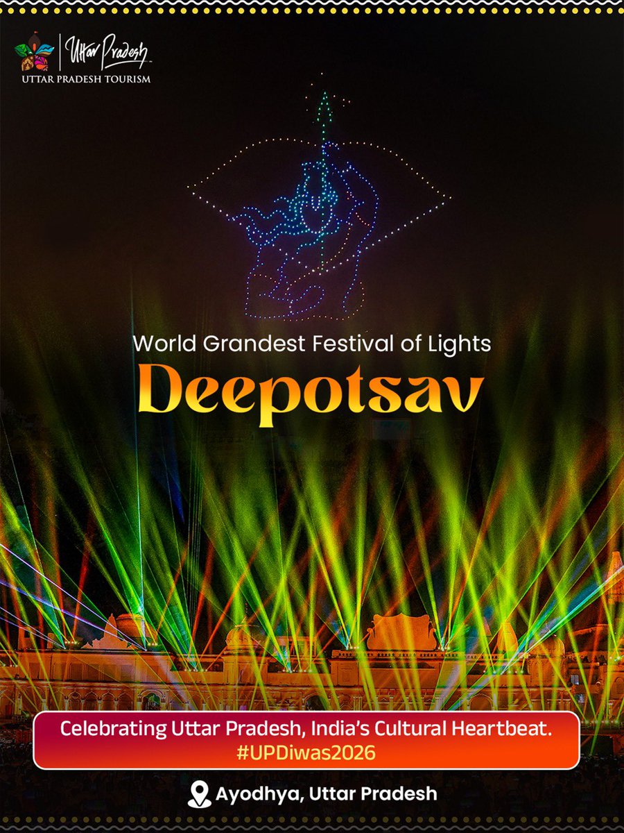 IndEmbVilnius's tweet image. Uttar Pradesh is known for vibrant festive celebrations, from Deepotsav in Ayodhya, Dev Deepavali in Varanasi to Holi in Vrindavan. 

#VisitUttarPradesh #VisitIndia #IncredibleIndia