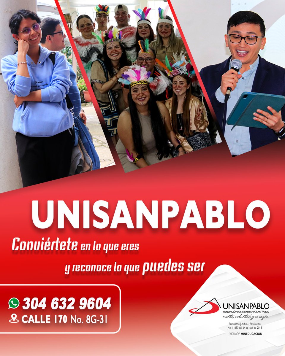 😃Da el paso que transformará tu vida: estudia en UNISANPABLO😎.

Contáctanos: wa.me/message/7WL3U5…

UNISANPABLO: mente, voluntad y corazón.

unisanpablo.edu.co

#UNISANPABLO #unipaulinos #estudiar #Metas2026 #cursospresenciales #marketingdigital #bogotanorte #Programas
