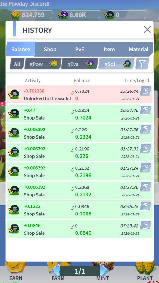 🚨 REAL PLAY-TO-EARN PROOF! 🚨
<a href="/PowdayOfficial/">Powday Farm - “Play Hard. Earn Smart.”</a> earnings cycle IN-GAME:
1️⃣ Sold my crafted tools on the marketplace
2️⃣ Earned gSOL from sales
3️⃣ Unlocked gSOL → SOL in my Powday wallet
4️⃣ Withdrew SOL directly to my Phantom wallet
No promises. Just real transactions. 🔥
⏬⏬⏬
