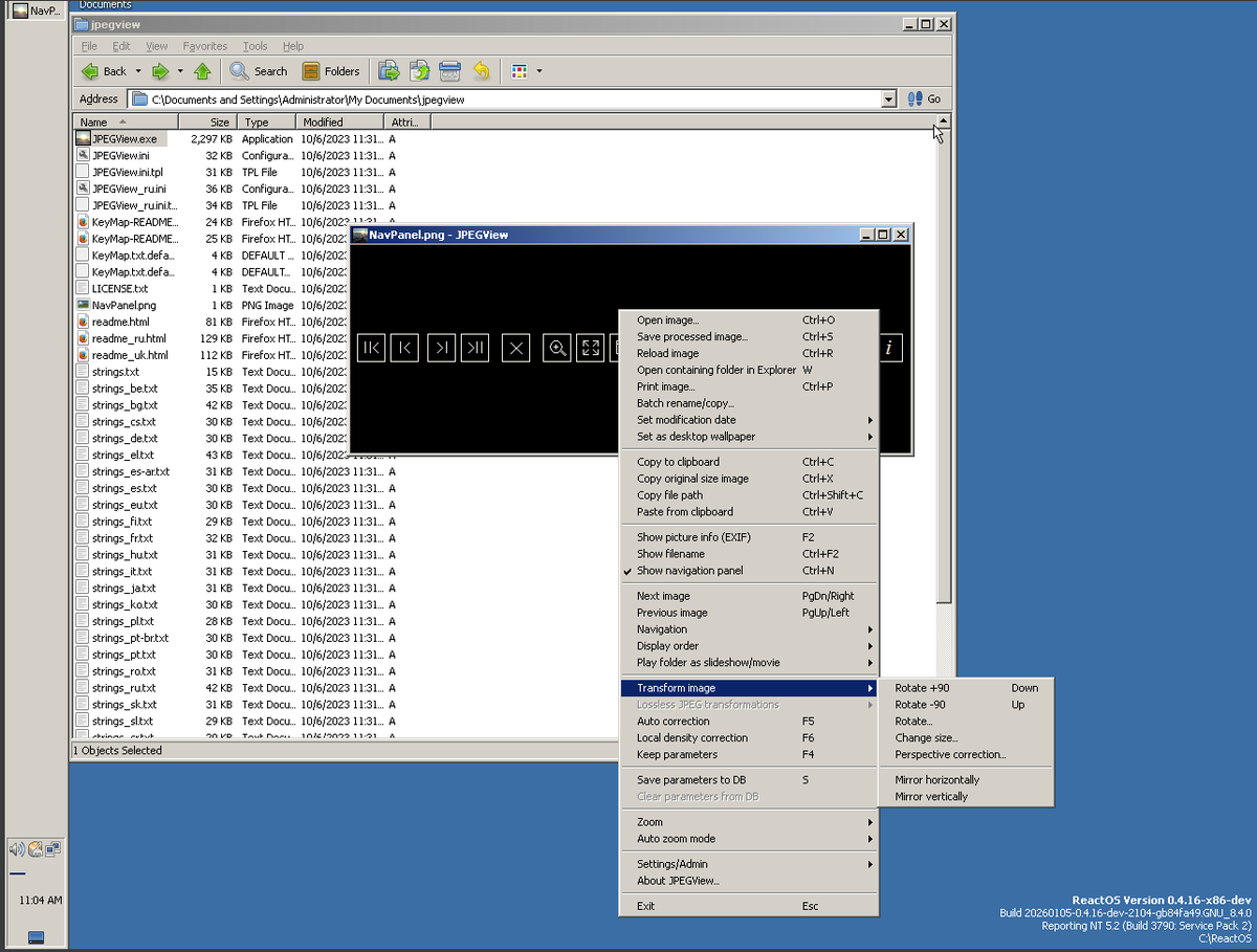 reactos's tweet image. JPEGView 1.3.46 works on #ReactOS!
Test by stavpup.