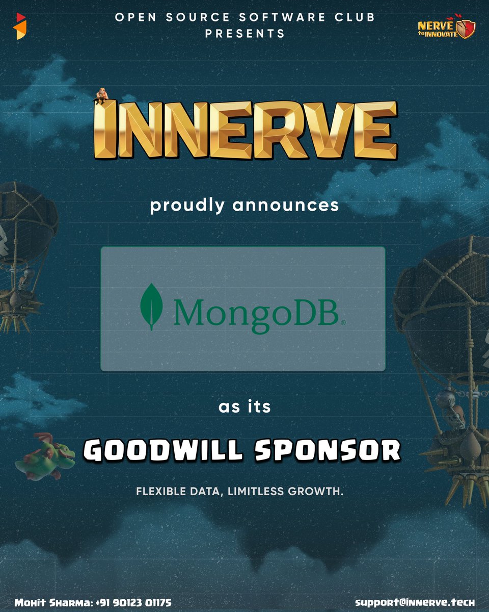 innerve_tech's tweet photo. Proud to have MongoDB as our Goodwill Sponsor 🤝
Their support empowers innovation and strengthens our journey ahead. https://t.co/pRHkSQ18EP