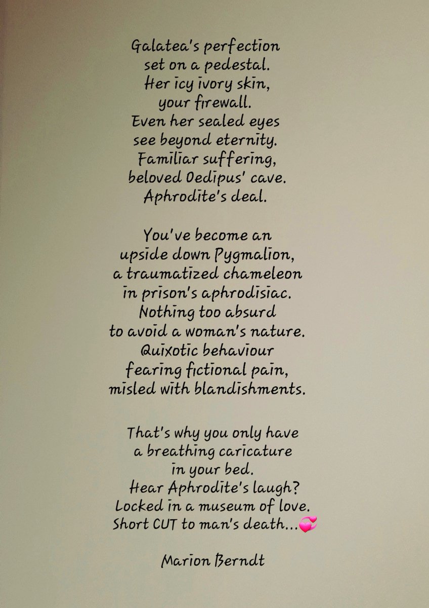 MarionBerndt's tweet photo. @The_PoetryArena Aphrodite's laugh...💞
#BornBattleReady #poetry #quixotic https://t.co/OB0QLIXROm