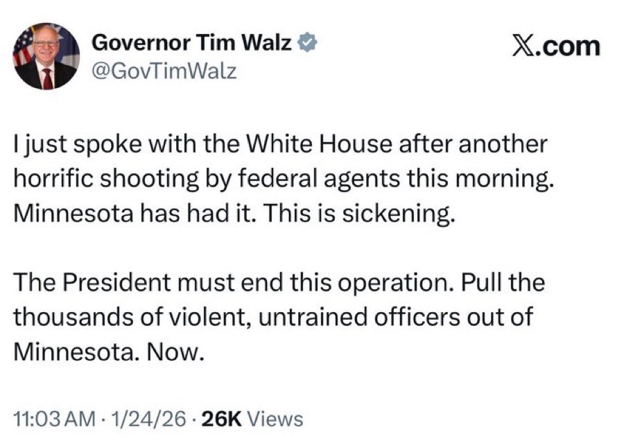 officer_Lew's tweet image. JUST IN🚨: An anti-ICE rioter launches a violent attack on ICE agents while armed with a gun—and Tim Walz seizes the moment to bash ICE instead.

Walz is a disgusting excuse for a human being, actively trying to get our ICE heroes killed.