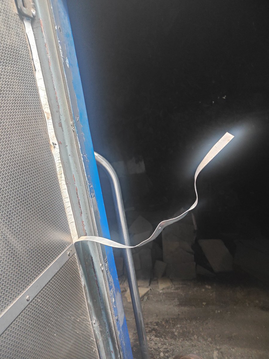 Prafullkumar534's tweet photo. Respected Sir/Madam,
I am traveling in Train No. 01212 today. I observed a serious passenger safety issue near the coach 3 from engine door/entry area. A loose metal strip/wire is hanging out from the side/door area, which can injure passengers, especially while https://t.co/ps7h8WrmF9