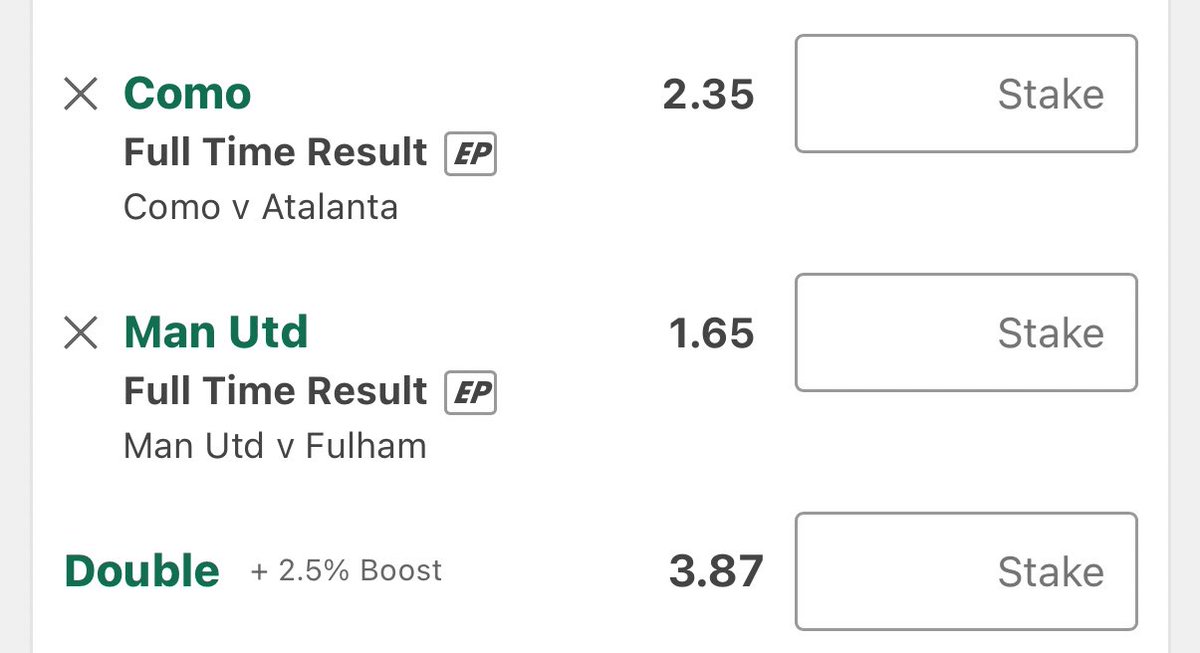 TipsterCharlie's tweet photo. #ProjectML Bets ✍️
Como Vs Atalanta 🇮🇹
Como @ 2.35 (1u)
Man Utd Vs Fulham 🏴
Man Utd @ 1.65 (1u)
Double @ 3.87 (0.25u) https://t.co/30iiyrtu3b