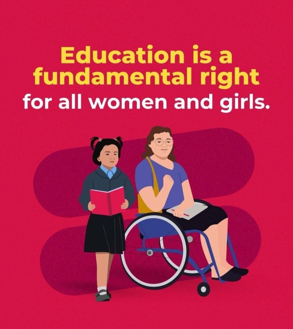 Education is a fundamental right for all women and girls.
#EducationForAll
 #LetAfghanGirlsLearn #RightToEducation
 #HumanRights
 #GirlsEducation