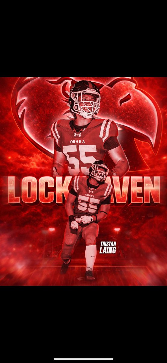 TristanRLaing84's tweet photo. COMMITTED @LHU_Football @CoachJBattaglia 
Tristan Laing | 6’1” 250lb DL
Lock Haven University 🦅
Built for the trenches. No days off. LETS WORK!
#LockedIn #GoBaldEagles @Coach_Derasmo @coach_U @CoachEL_COHS @CaryMoyer @D2Football @DELCOFootball @Dreammakerseli1 https://t.co/LqAj6CrZ4g