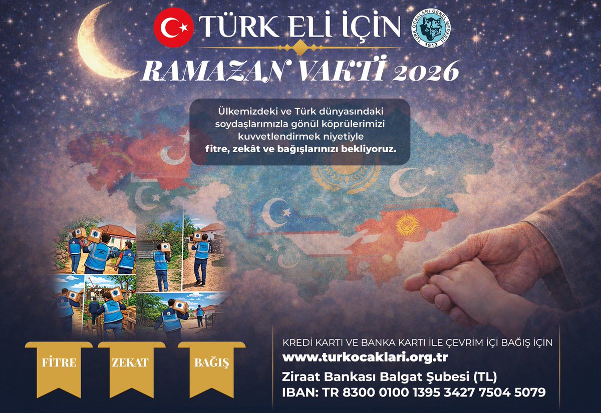 turkocaklari's tweet photo. Fitre, zekât ve bağışlarımızı Türk dünyasındaki soydaşlarımıza, yurtiçindeki vatandaşlarımıza ulaştıralım.

🔗 https://t.co/CSHDVDyI2C https://t.co/oqU3EdE9ko