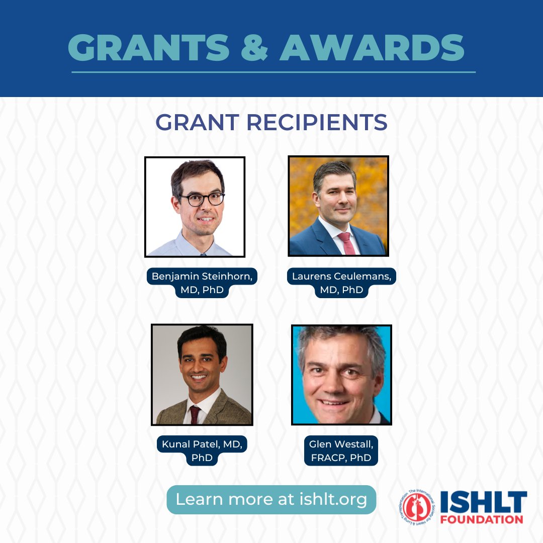 ISHLT's tweet photo. #ISHLT announced $257,000 USD in grants funded by the #ISHLTFoundation. These grants fund research in #CardiogenicShock, #EVLP, and #AI #biomarkers in #LungTransplantation. Congratulations to the grant recipients! 🎉🫀🫁
Learn more about their work at 🔗 https://t.co/OSlHIuvyW0 https://t.co/t9jADOZwst