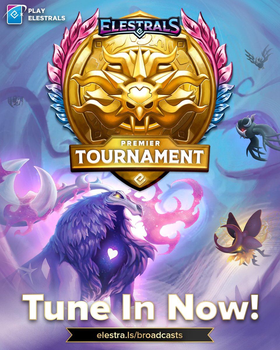 Elestrals's tweet photo. Jump into the Action! ⚔️

Today's #ElestralsPremier broadcasts are Live!
Join us for competitive matches, expert commentary, and nonstop #ElestralsTCG gameplay! 

Watch now on Twitch &amp; YouTube!
🟣 https://t.co/HjBLXGvdBE
🔴 https://t.co/zmWxPxftQE https://t.co/XBjj2dAnxV