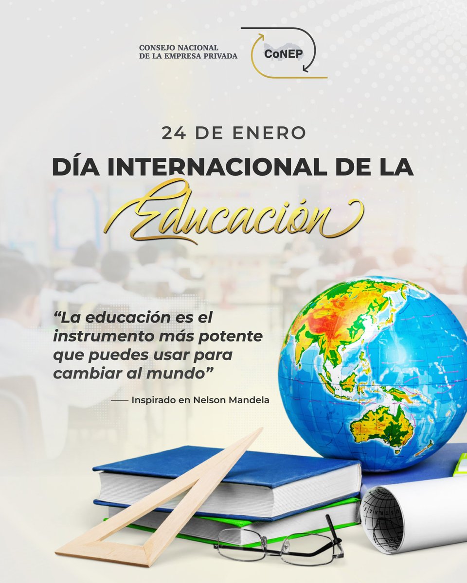 El Consejo Nacional de la Empresa Privada (CoNEP) reconoce la educación como un componente estratégico para el desarrollo nacional, el fortalecimiento del capital humano y la competitividad del país. 📘🤝🏼

#ConsejoNacional #CoNEP #DíaInternacionalDeLaEducación