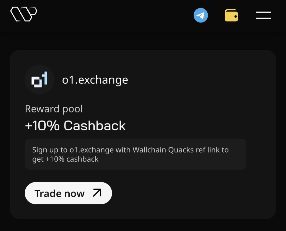 Mumonmo's tweet image. I found a new section on the @wallchain website.

It looks like you can sign up on a @o1_exchange trading DEX and receive cashback when you trade

There are rumors that InfoFi will be banned but it’s not completely over yet👏

Wallchain projects like @reya_xyz and…